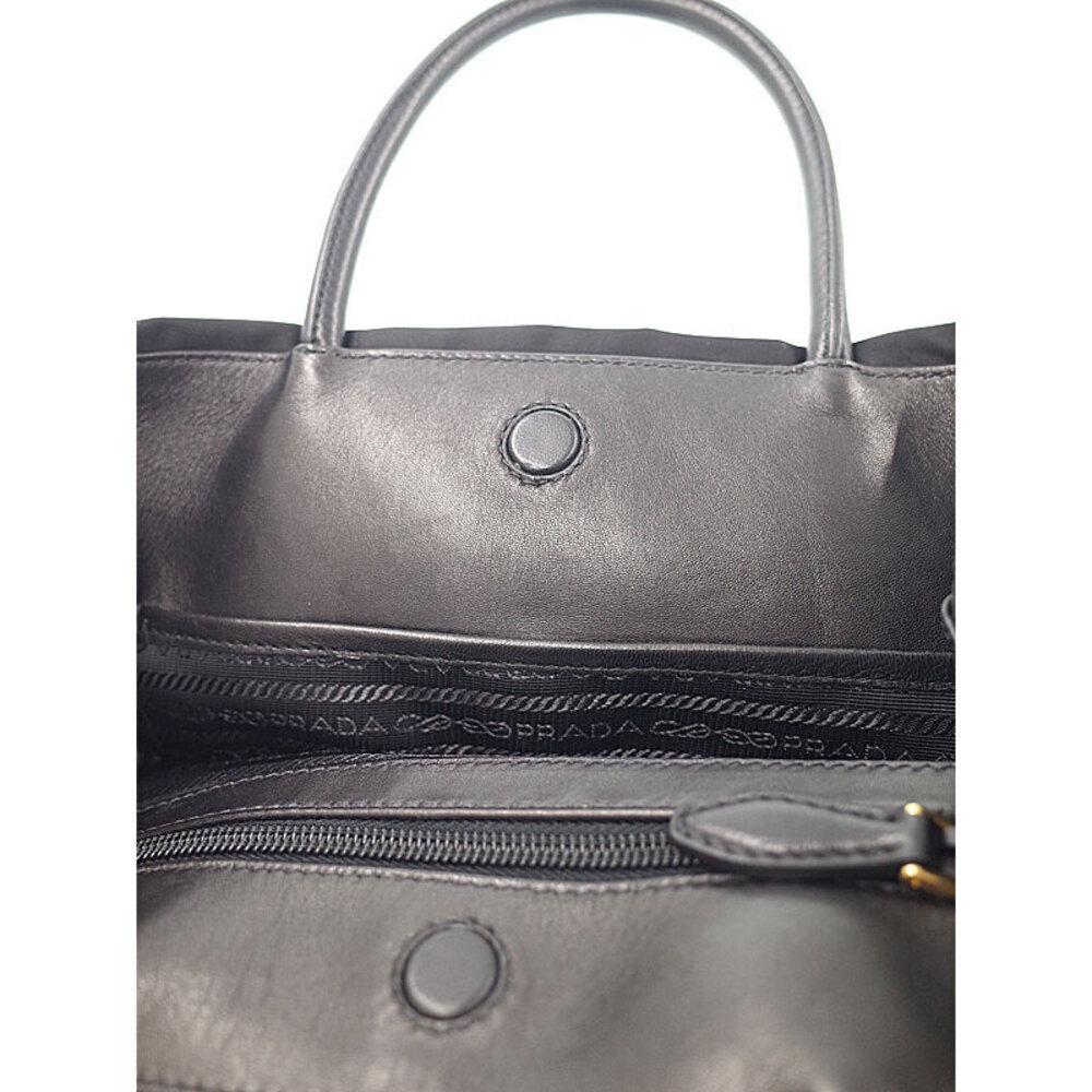 PRADA Ribbon Tessuto Fiocco Bow Handbag Shoulder Bag Black - Picture 5 of 5